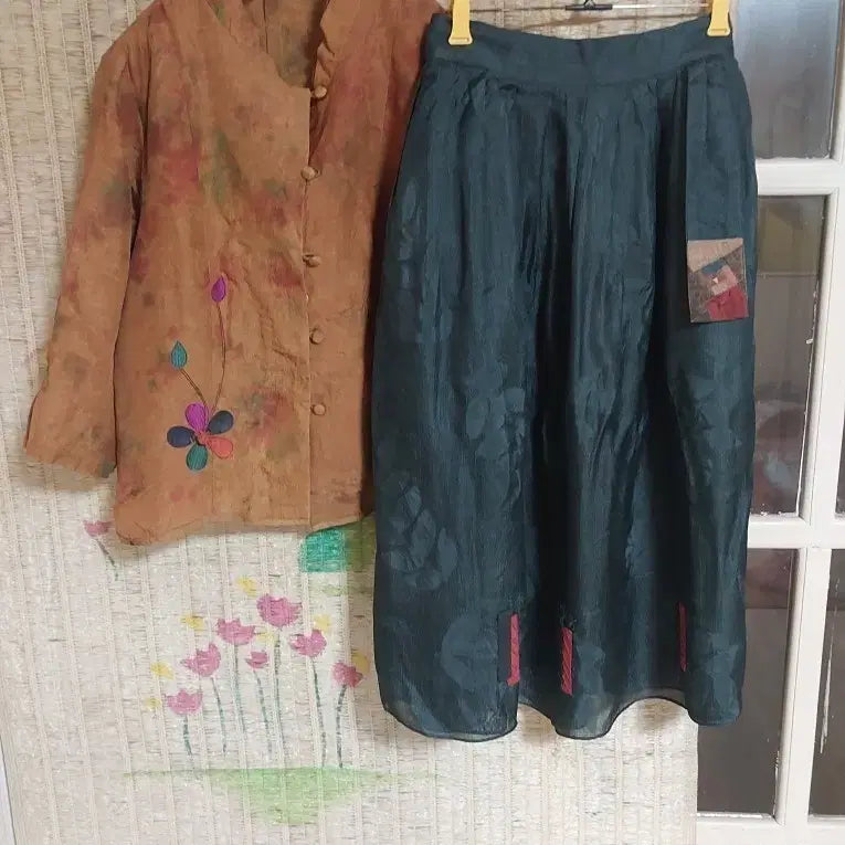 [BUNJANG] Natural Dyed Jacket and Skirt Set (Plus Size) / 천연염색 자켓 스커트 세트 빅사이즈