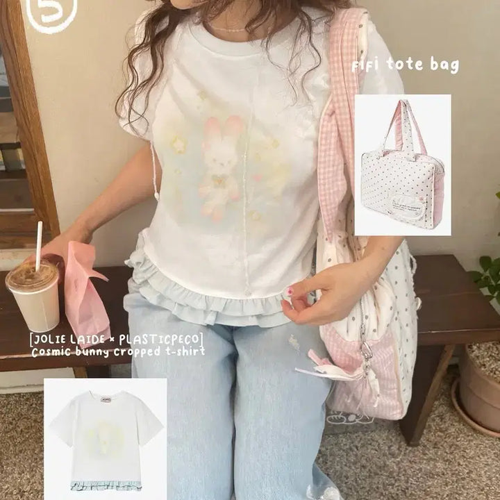 [BUNJANG] Jolielaide Cosmic Bunny Cropped T-Shirt / 졸리레이드 jolielaide cosmic bunny cropped 티셔