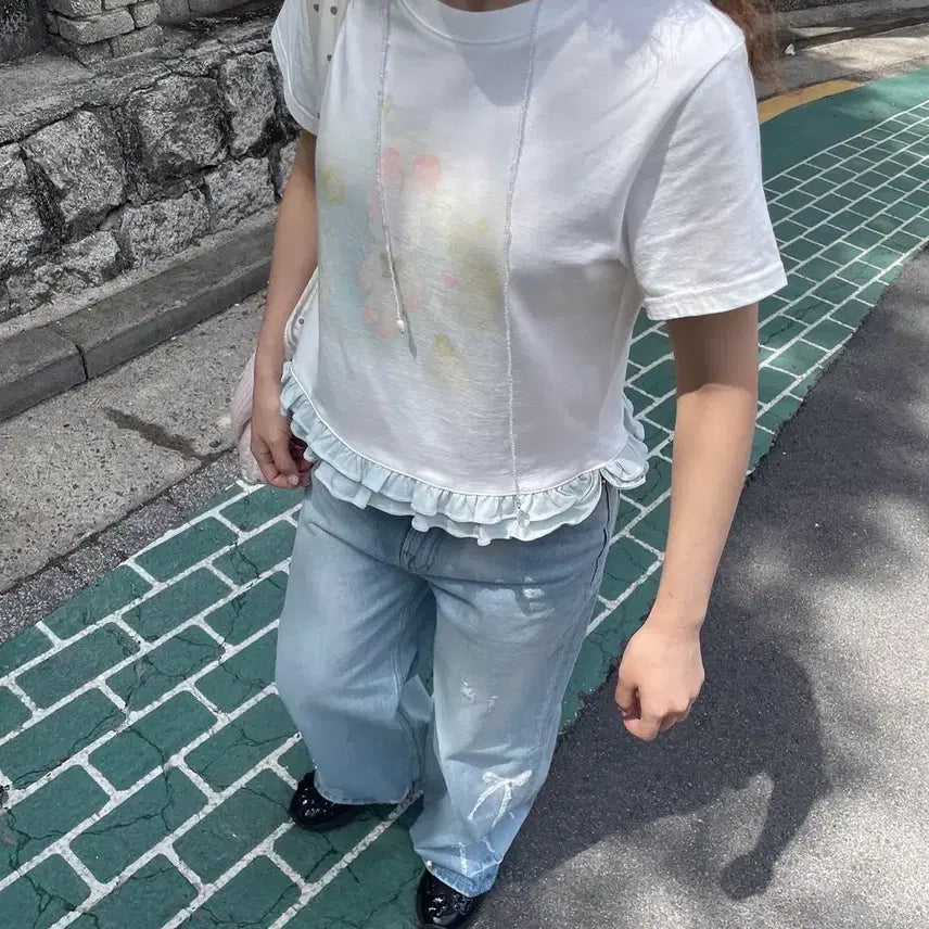 [BUNJANG] Jolielaide Cosmic Bunny Cropped T-Shirt / 졸리레이드 jolielaide cosmic bunny cropped 티셔