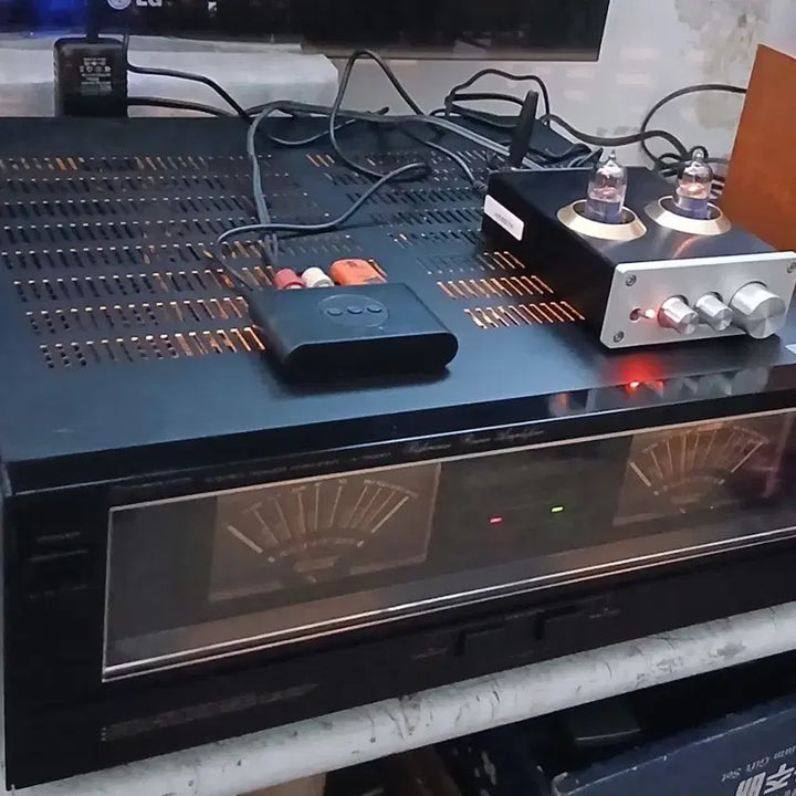[BUNJANG] Lotte Power Amplifier with Built-in Vacuum Tube Preamplifier, Bluetooth, and USB / (1분영상) 롯데파워앰프와 진공관프리앰프내장블루투스기기와USB기기포함