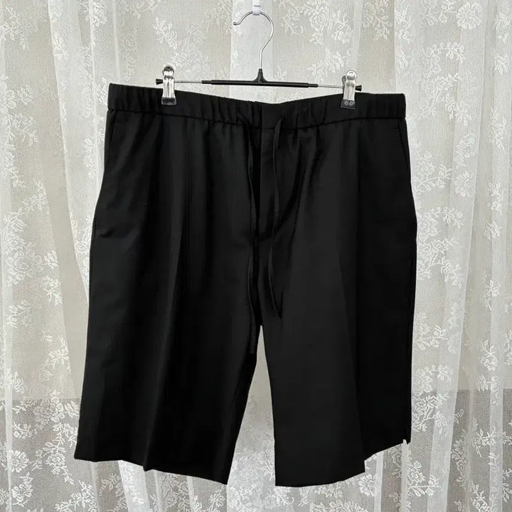 [BUNJANG] COS Black Summer Wool Blend Banding Slack Shorts / 52) 코스 COS 밴딩 슬랙스 반바지 블랙