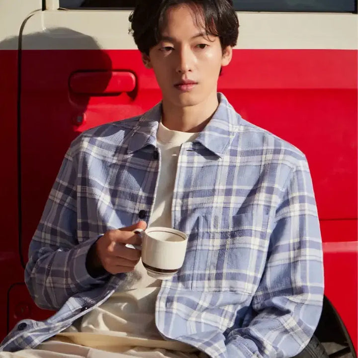 [BUNJANG] Epigram Blue Check Shirt Jacket XL / 에피그램 블루 체크 셔켓 XL사이즈 팔아요