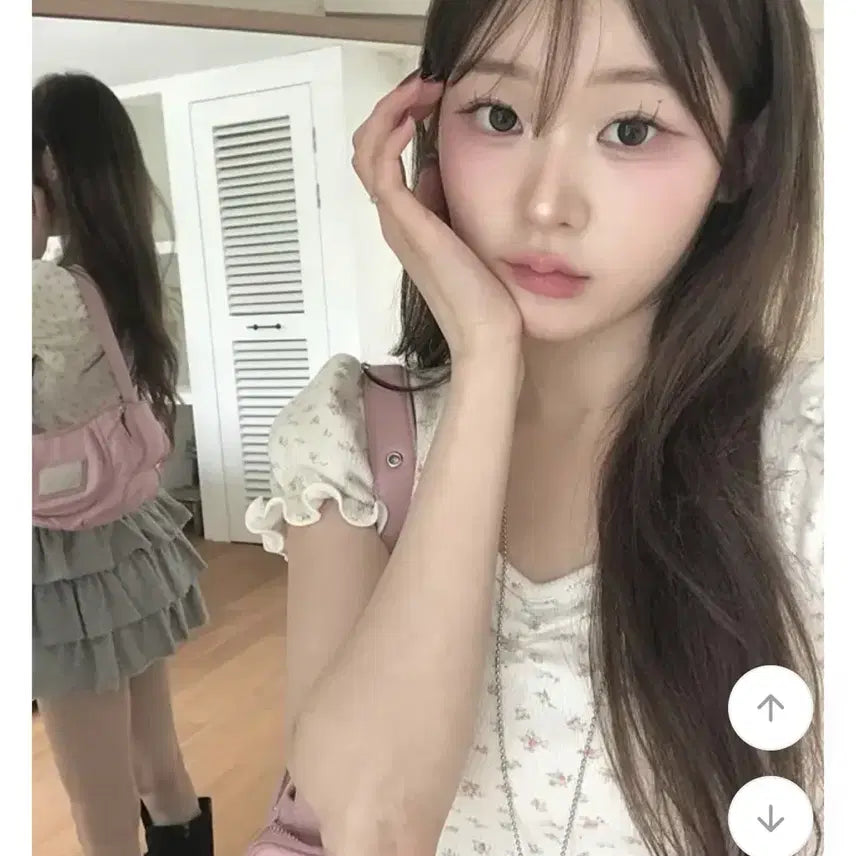 [BUNJANG] Mini-Fae Sally Shirring Puff T-Shirt / (새상품) 미니포에 샐리 플로라 셔링 퍼프 티셔츠