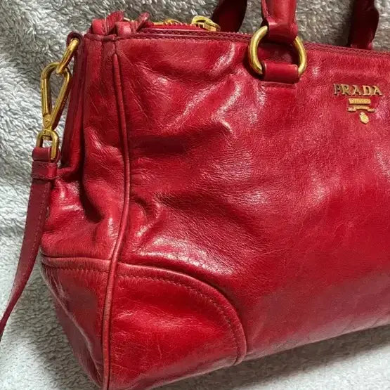 [BUNJANG] Prada Vitello Shine Red Leather Tote Bag / (정품)프라다 비텔로 토트백 레드