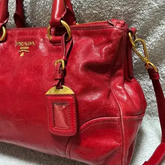 [BUNJANG] Prada Vitello Shine Red Leather Tote Bag / (정품)프라다 비텔로 토트백 레드