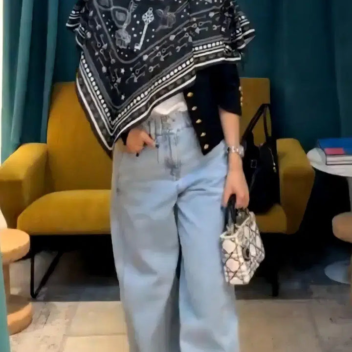 [BUNJANG] 1423 Opark Cape Scarf (Lee Mi-sook Scarf) - Wool Silk Blend / 1423 오파르크 케이프 스카프 (이미숙 스카프)