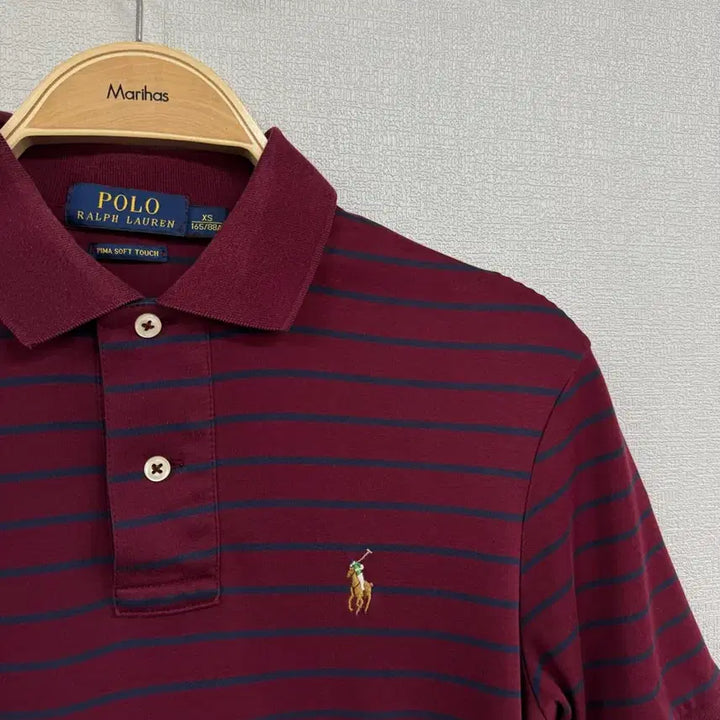 [BUNJANG] Polo Ralph Lauren Stripe Collar Short Sleeve T-Shirt / 폴로 랄프로렌 스트라이프 카라 반팔 티셔츠