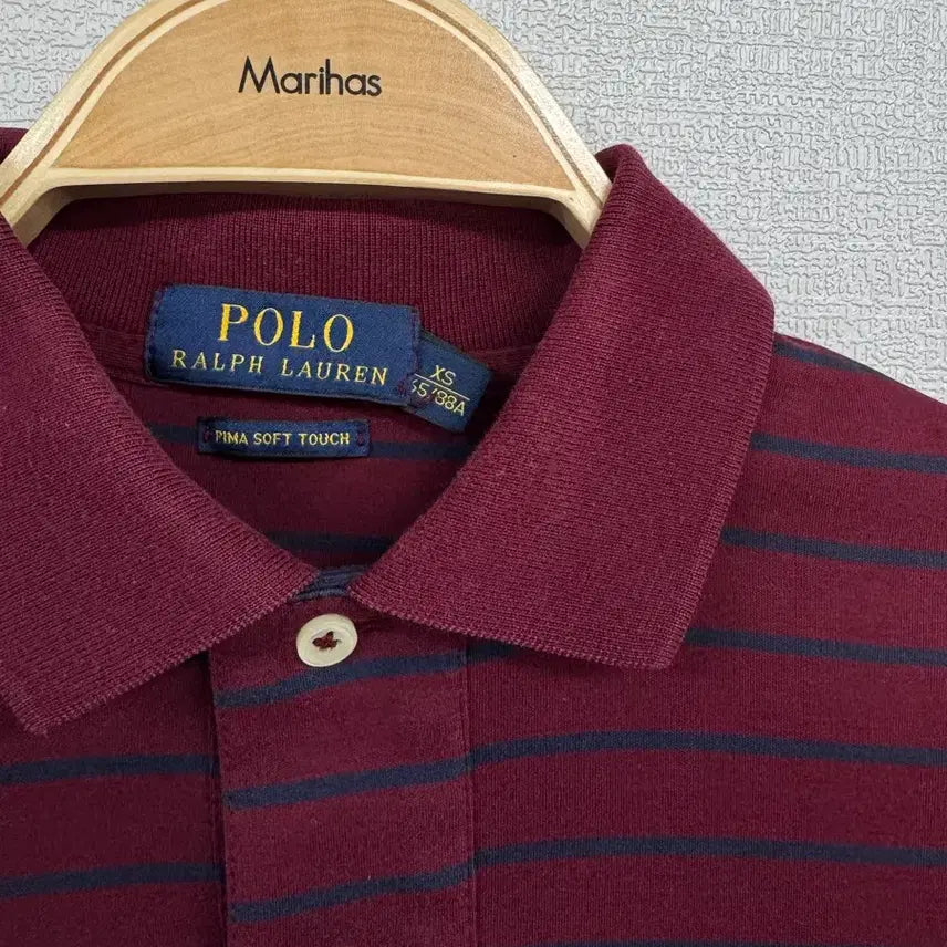 [BUNJANG] Polo Ralph Lauren Stripe Collar Short Sleeve T-Shirt / 폴로 랄프로렌 스트라이프 카라 반팔 티셔츠