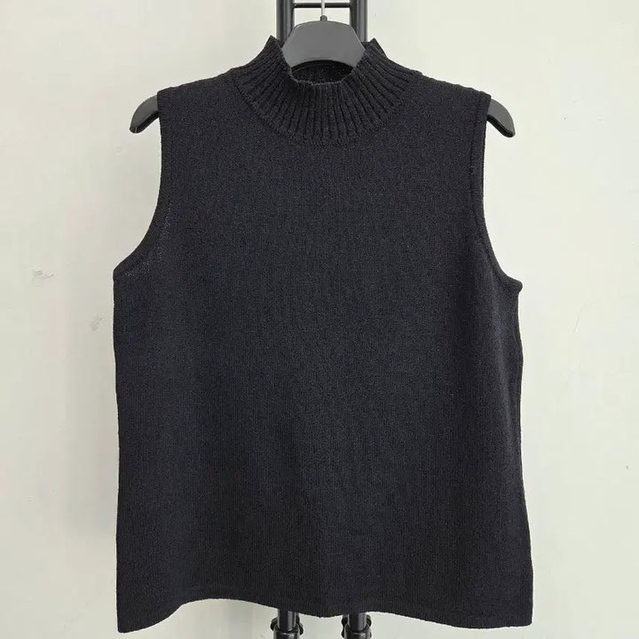 [BUNJANG] ST. JOHN Mock Neck Sleeveless Knit / 정품 센존 ST.JOHN 반목폴라 민소매 니트