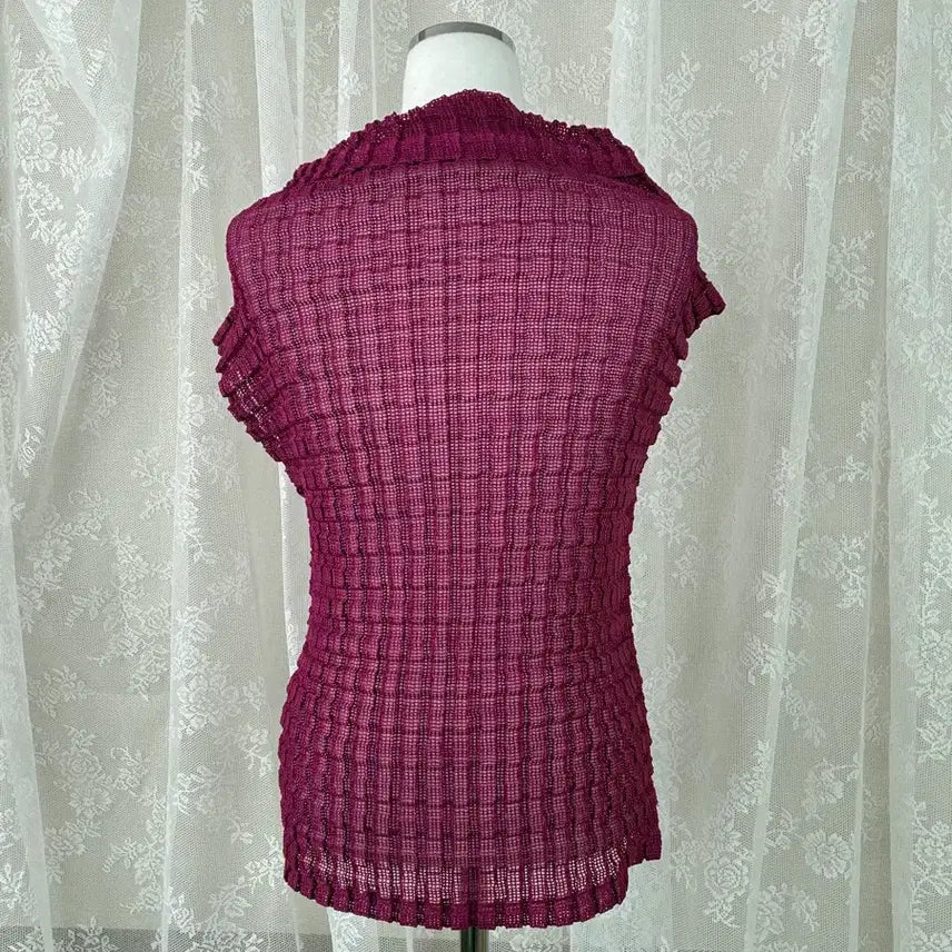 [BUNJANG] Issey Miyake Me Pleats Sleeveless Turtleneck Top Purple / F) 이세이미야케 me 플리츠 슬리브리스 퍼플