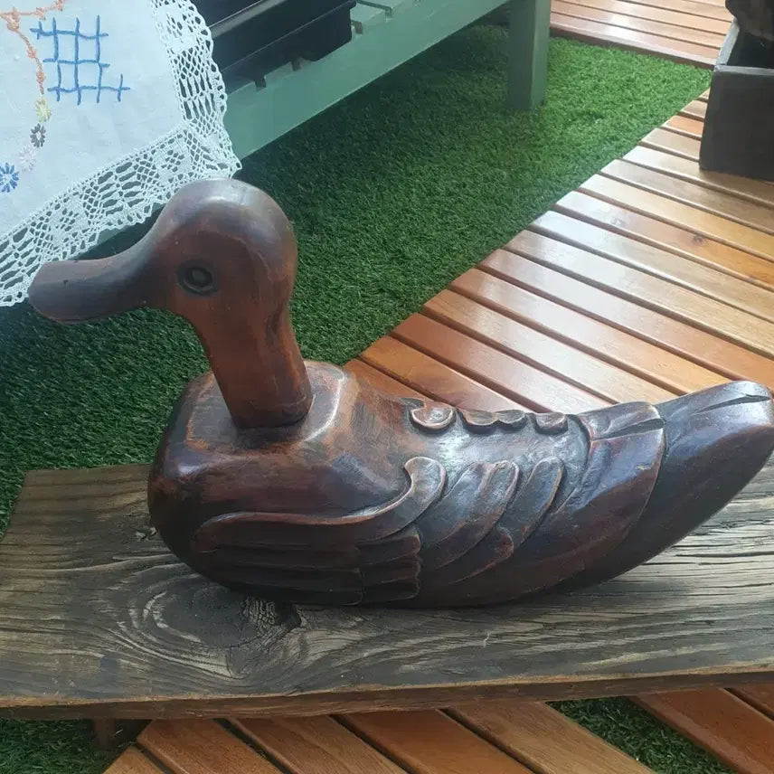 [BUNJANG] Wooden Goose Figurine / 옛날 목안.목기러기