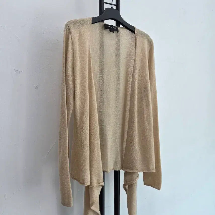 [BUNJANG] ST. JOHN Beige Cashmere 100% Midi Cardigan / 정품 센존 ST.JOHN 베이지색 미디 가디건