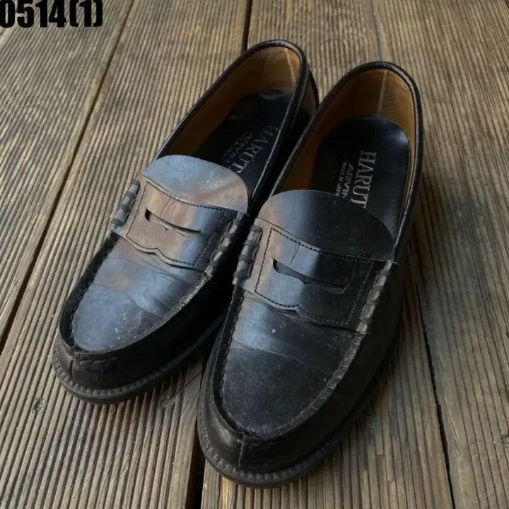 [BUNJANG] Haruta Black Leather Loafers Size 260 / HARUTA 블랙 레더 로퍼 260