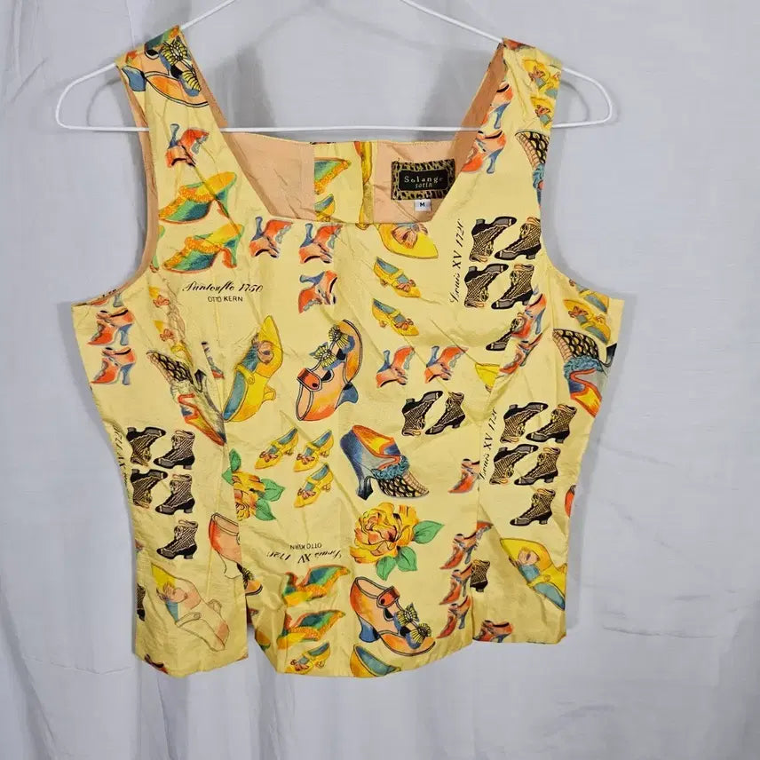 [BUNJANG] 100% Silk Square Neck Vest (M) / 실크100 스퀘어넥 조끼M