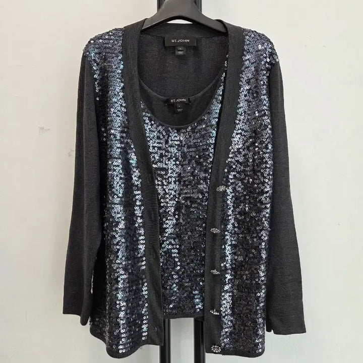 [BUNJANG] ST. JOHN Sequin Cardigan Set / 정품 센존 ST.JOHN 스팽글 가디건 세트