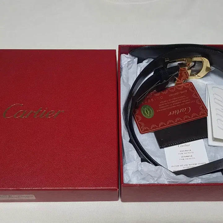 [BUNJANG] Cartier C Deco Gold Buckle Reversible Leather Belt / 까르띠에 C 데코 금장 양면 가죽 벨트