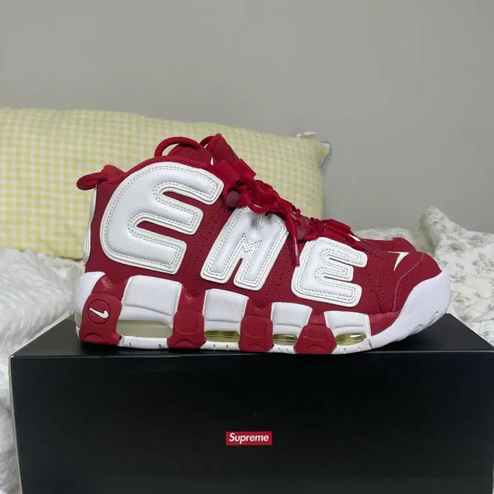 [BUNJANG] Nike Supreme Air More Uptempo Red/White / 270 나이키 슈프림 업템포 레드/화이트 박스포함