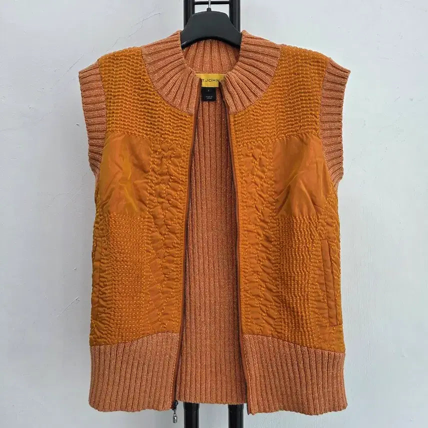[BUNJANG] ST. JOHN Orange Knit Vest / 정품 센존 ST.JOHN 니트 베스트 오렌지