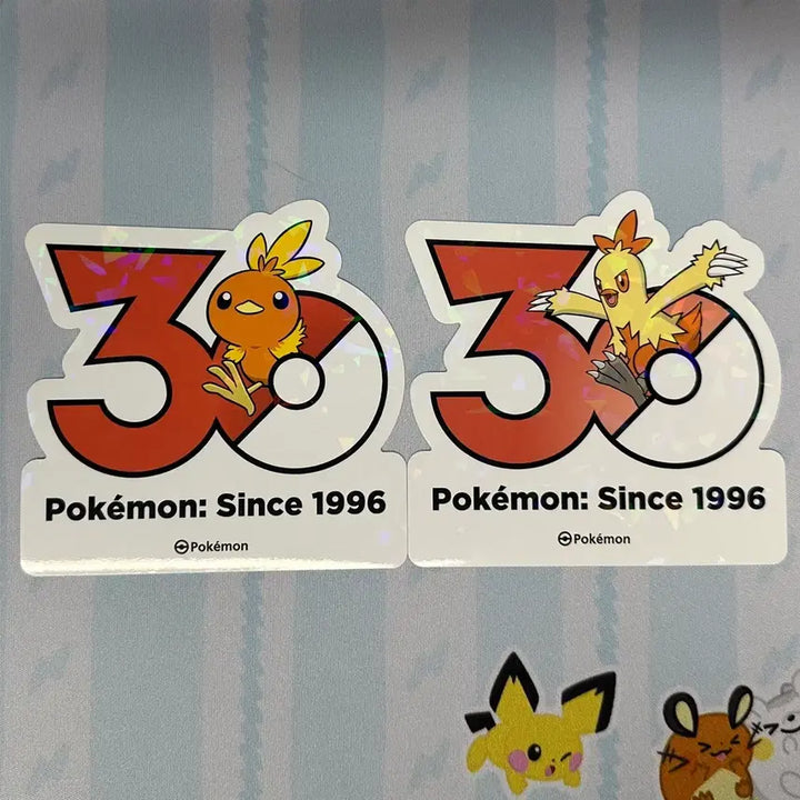 [BUNJANG] Pokemon 30th Anniversary Logo Sticker Set: Torchic &amp; Combusken / [포켓몬 30주년 기념 로고 스티커]아차모, 영치코