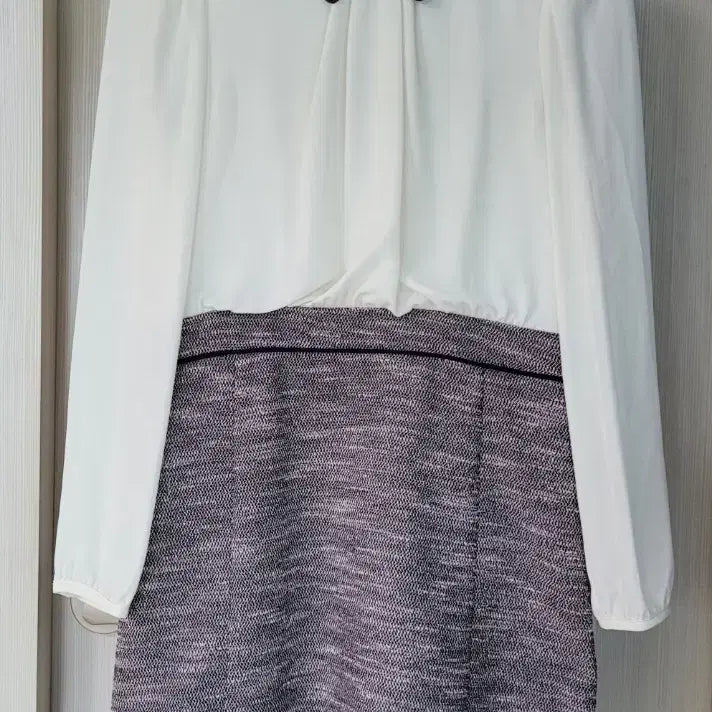 [BUNJANG] SOUP Tweed Color-Block Midi Dress / SOUP 트위드 배색 원피스 87-96-165(66)