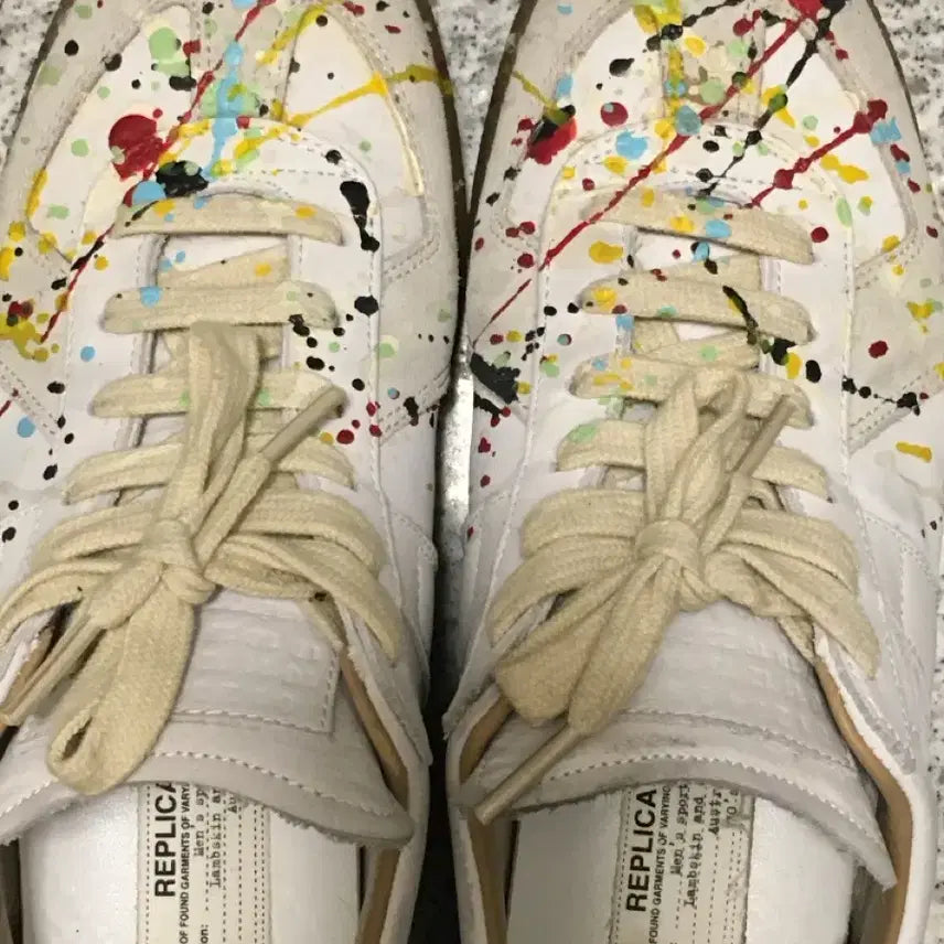 [BUNJANG] Maison Margiela Painted German Army Sneakers / 메종 마르지엘라 독일군 스니커즈 페인팅 37.5(240-245)