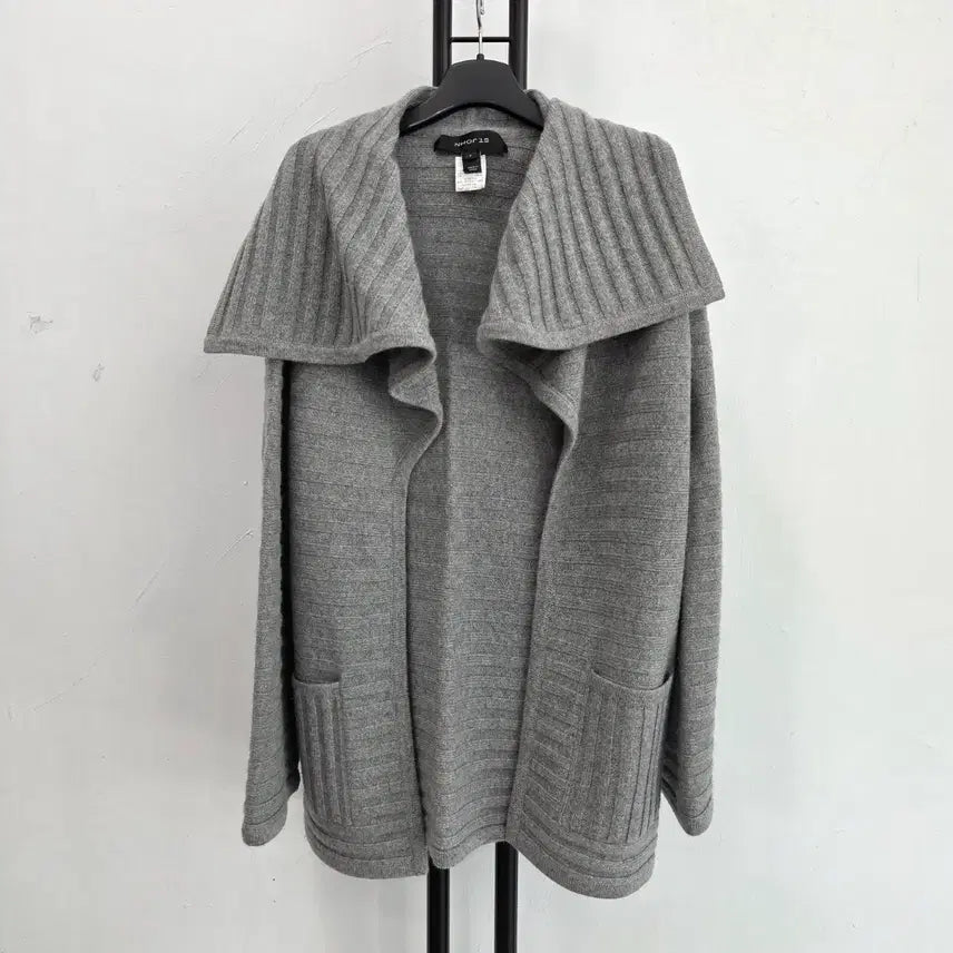 [BUNJANG] ST. JOHN Cashmere 100% Knit Cardigan Grey / 정품 센존 ST.JOHN 니트 가디건 그레이