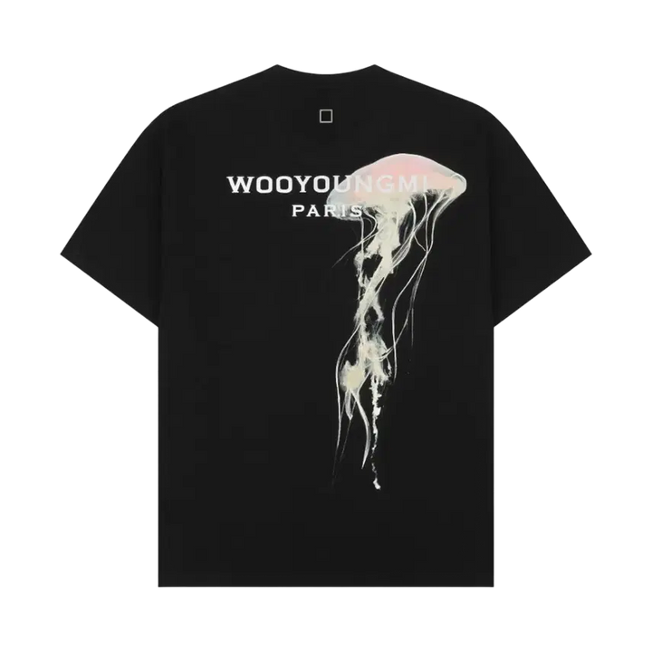[BUNJANG] Wooyoungmi Jellyfish Back Logo T-Shirt Black / 우영미 야광 젤리피쉬 백로고 티셔츠 블랙