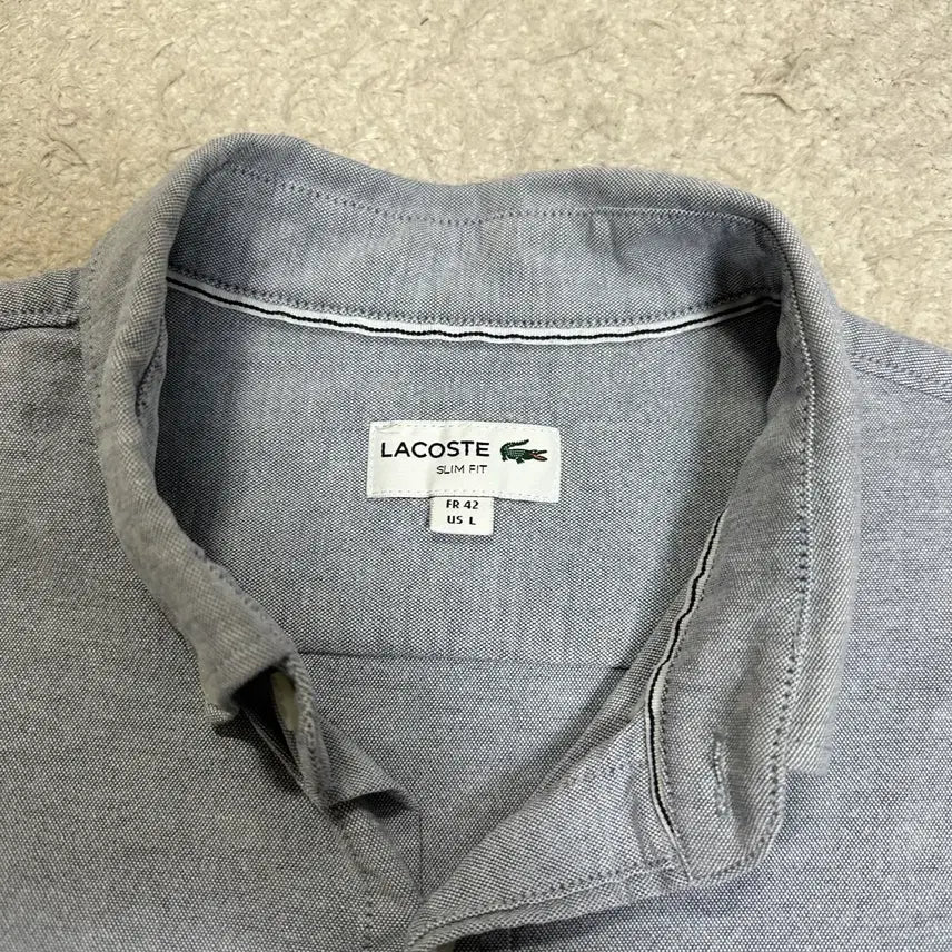 [BUNJANG] Lacoste Slim Fit Long Sleeve Shirt L / 라코스테 셔츠 슬림핏 긴팔 L 105