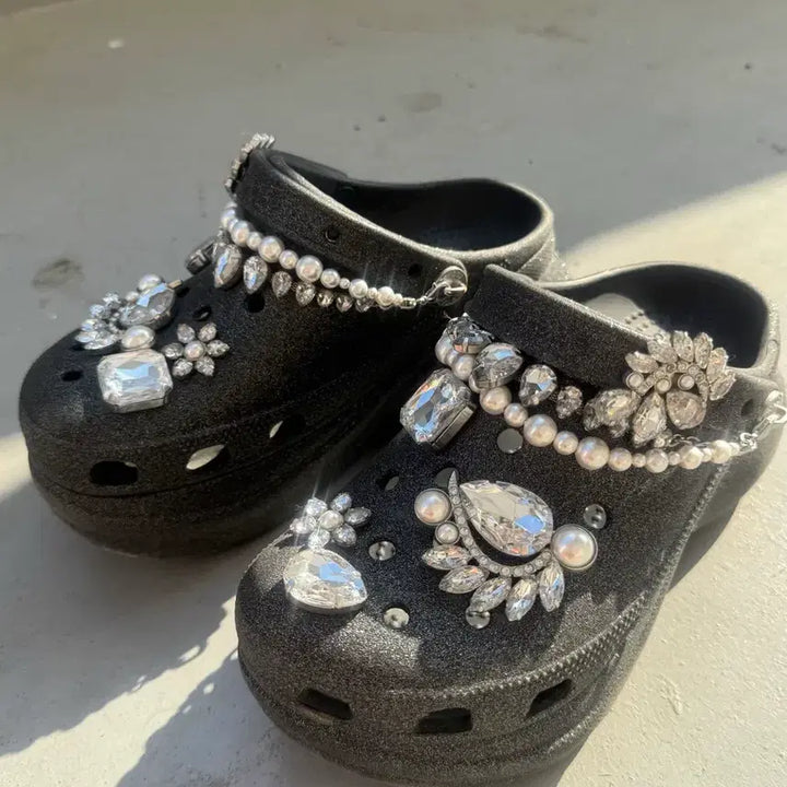 [BUNJANG] Crocs Bae Wedding Glitter Clog Platform Sandals Women&
