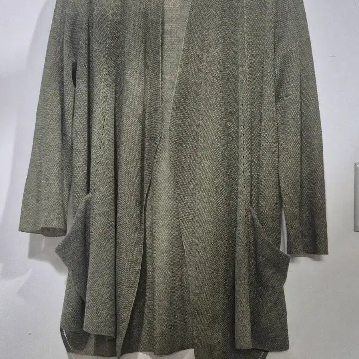 [BUNJANG] Prain T Gown Open Cardigan Khaki / 쁘렝땅  오픈  가디건 카키색