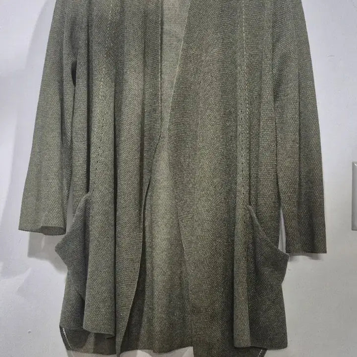 [BUNJANG] Prain T Gown Open Cardigan Khaki / 쁘렝땅  오픈  가디건 카키색