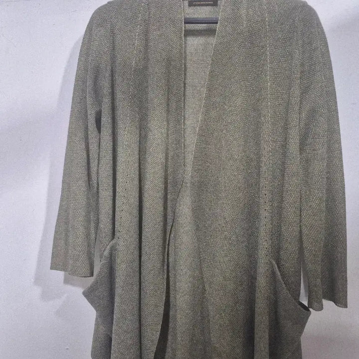[BUNJANG] Prain T Gown Open Cardigan Khaki / 쁘렝땅  오픈  가디건 카키색