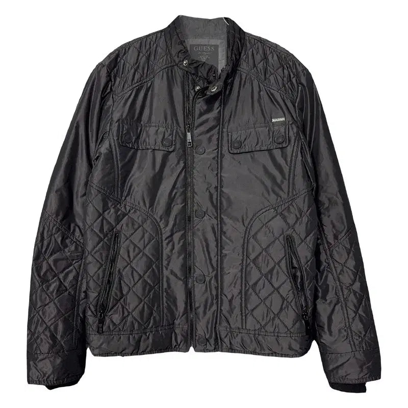 [BUNJANG] Guess Black Vintage Quilting Jacket (M) / 게스 블랙 빈티지 레이싱 퀄팅자켓 M