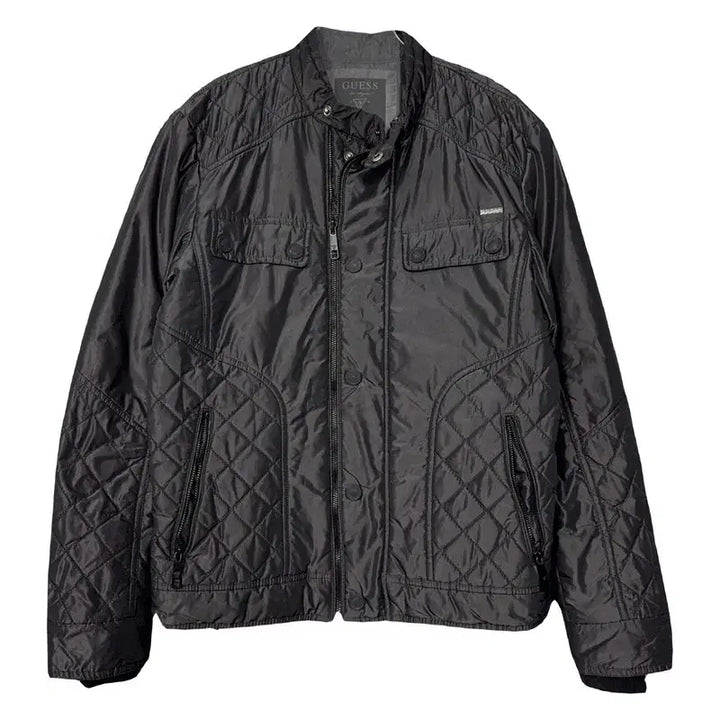 [BUNJANG] Guess Black Vintage Quilting Jacket (M) / 게스 블랙 빈티지 레이싱 퀄팅자켓 M