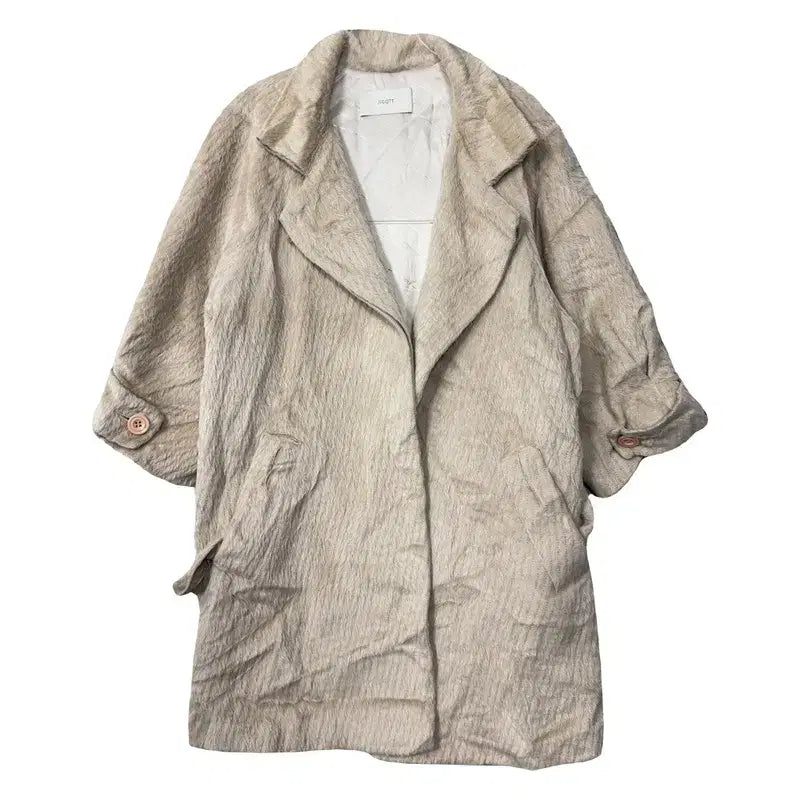 [BUNJANG] Jigott Alpaca Wool Blend Beige Coat / 지고트 수리 알파카 베이지 코트 85-88-155