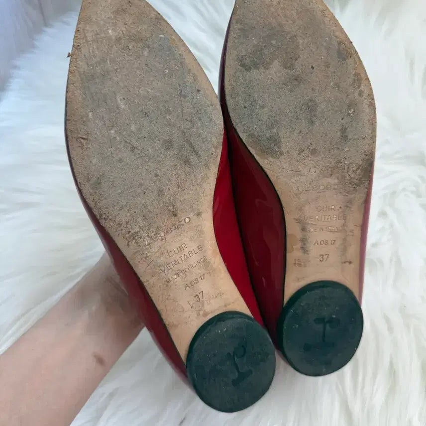 [BUNJANG] Repetto Cendrillon Red Enamel Ballerina Flats - Size 37 / 레페토 산드리옹 빨간색 에나멜 발레리나 플랫 슈즈 37