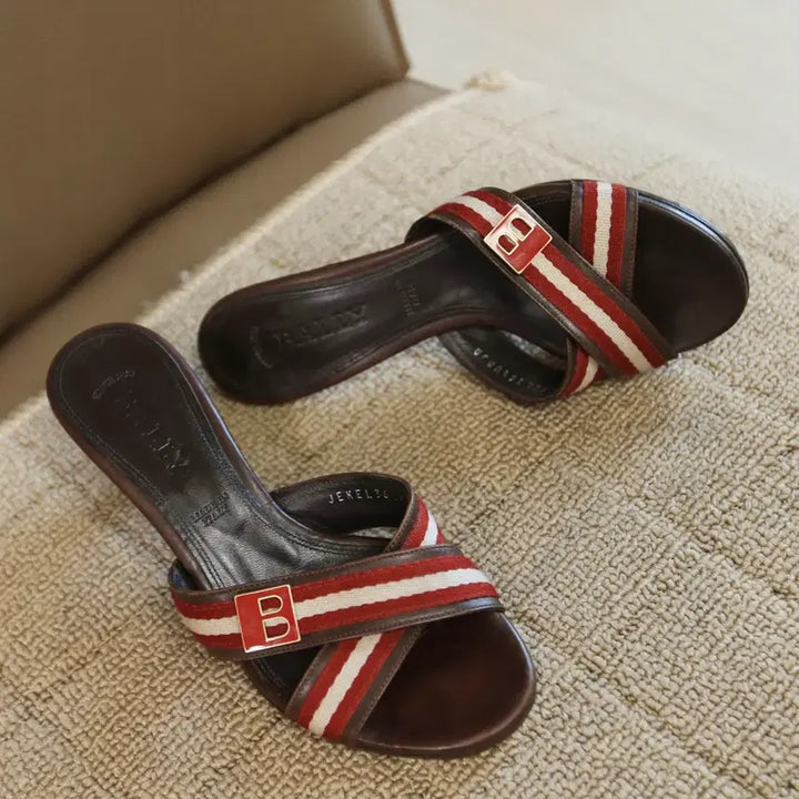 [BUNJANG] Bally JEKEL Italian Leather Mule Sandals / 발리 JEKEL 36 이태리 레더 뮬 샌들 굽 5cm