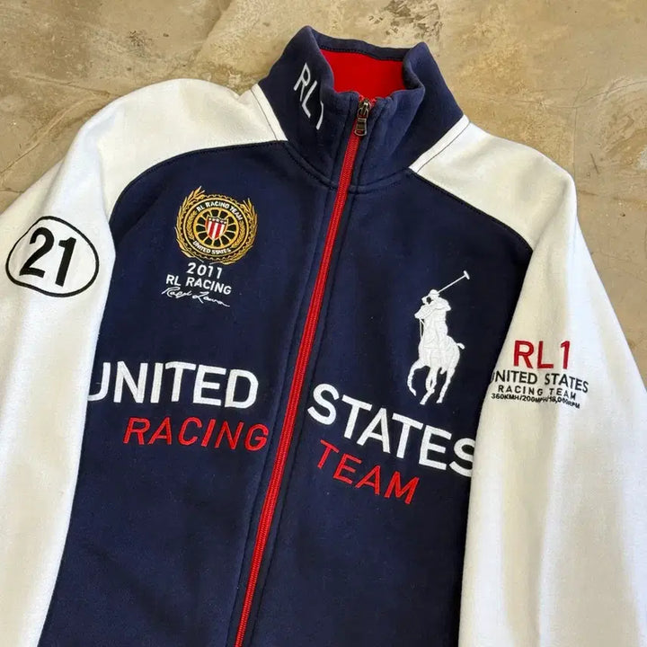 [BUNJANG] Polo Ralph Lauren Big Pony Racing Full Zip Jacket (Size L) / L 폴로랄프로렌 빅포니 레이싱 집업