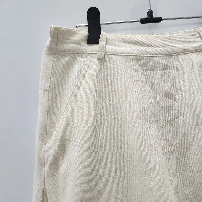 [BUNJANG] Vintage Flare Big Pocket Cream Long Skirt / 빈티지 플레어 빅포켓 크림 롱스커트 FREE