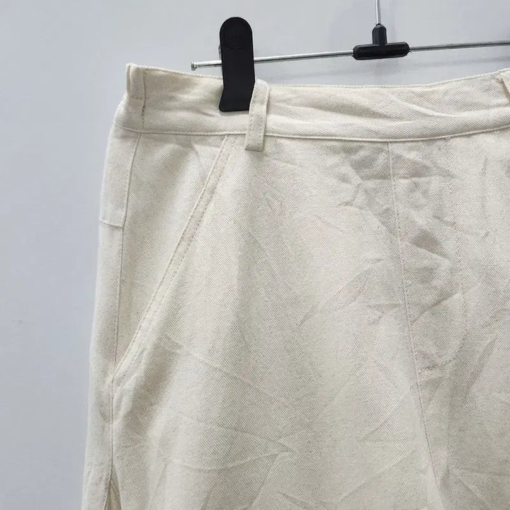 [BUNJANG] Vintage Flare Big Pocket Cream Long Skirt / 빈티지 플레어 빅포켓 크림 롱스커트 FREE