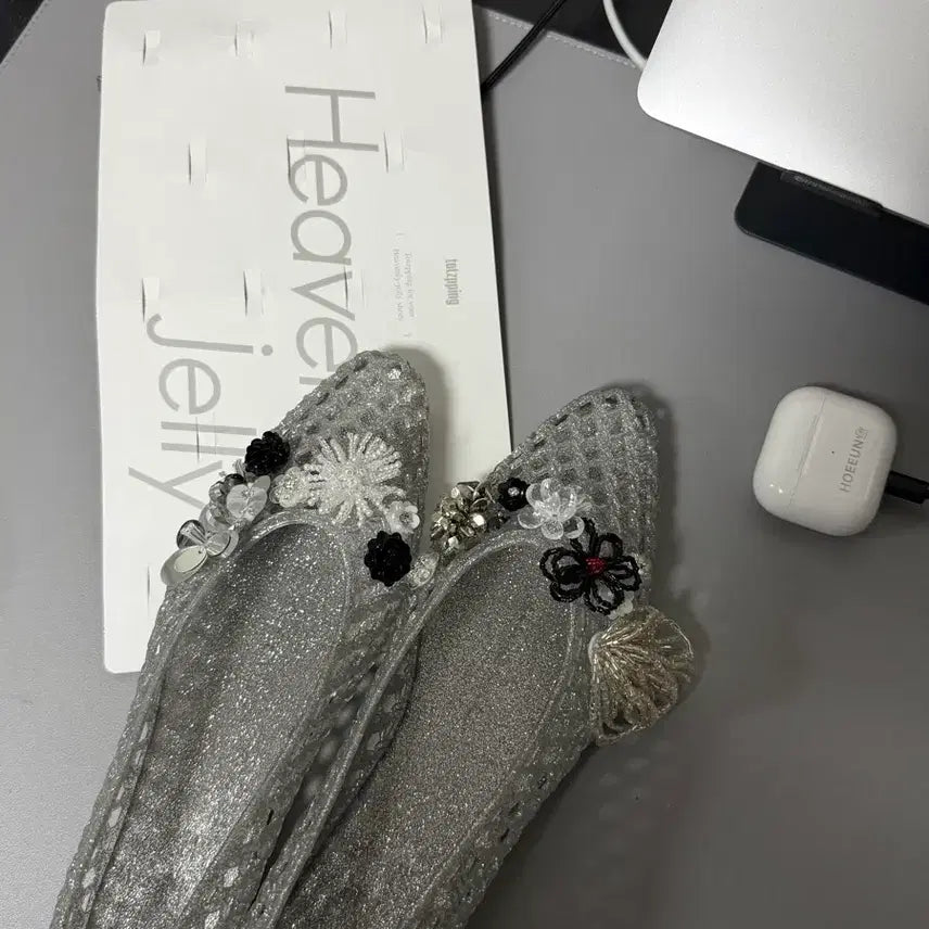 [BUNJANG] Heavenly Jelly Glitter Silver Shoes 245mm / 헤븐리젤리 글리터 실버 245mm