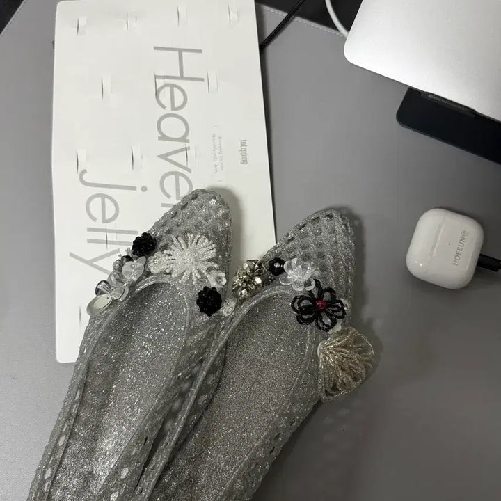 [BUNJANG] Heavenly Jelly Glitter Silver Shoes 245mm / 헤븐리젤리 글리터 실버 245mm