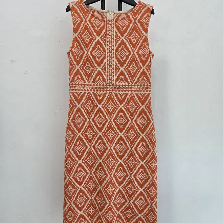 [BUNJANG] ST. JOHN Sleeveless Midi Dress with Pattern / 정품 센존 ST.JOHN 패턴 민소매 원피스
