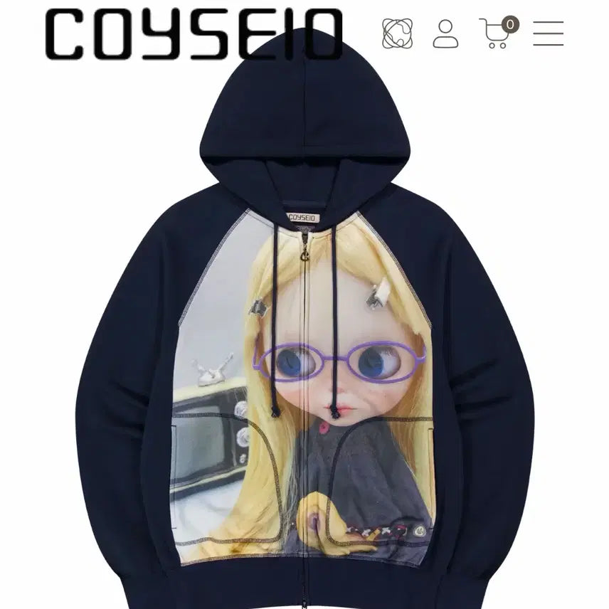 [BUNJANG] KOSEIO Bryce Hoodie Zip-Up Navy / 코이세이오 브라이스 후드집업 네이비