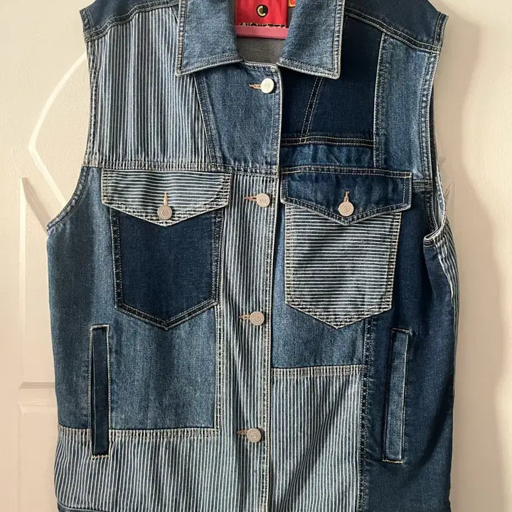 [BUNJANG] Lucky Chouette Denim Vest (Free Size, 55-66) / 55~66 럭키슈에뜨 데님베스트