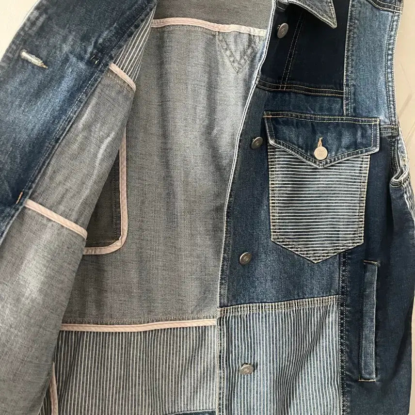 [BUNJANG] Lucky Chouette Denim Vest (Free Size, 55-66) / 55~66 럭키슈에뜨 데님베스트