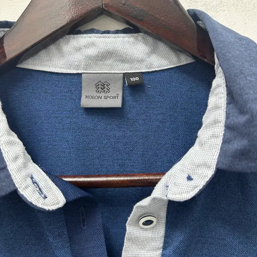[BUNJANG] Kolon Sport Navy Short Sleeve Polo T-Shirt Size 100 / [만원 아라비아빈티지]코오롱스포츠 네이비 반팔 폴로티 100