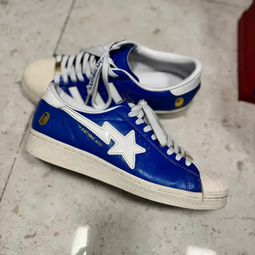 [BUNJANG] BAPE x Adidas Superstar Blue (280mm) / 베이프 아디다스 슈퍼스타 블루 280
