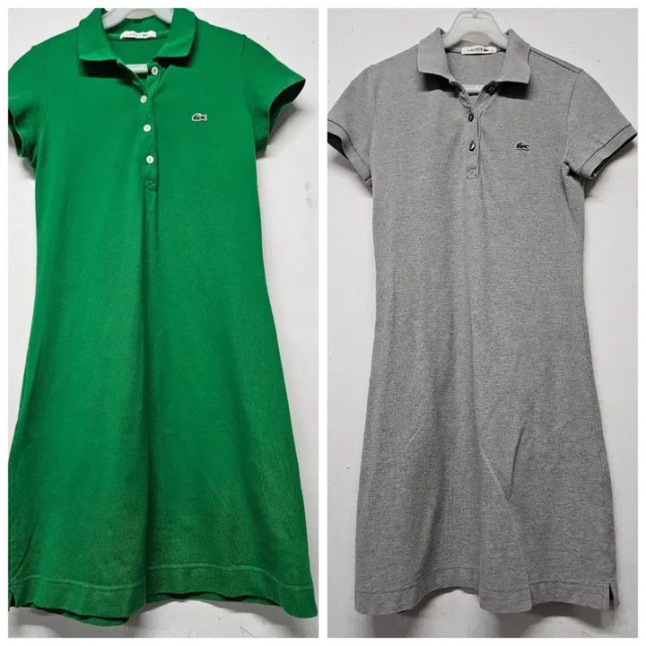 [BUNJANG] Lacoste Midi Dress Set (Green/Gray) / 라코스테  원피스 그린/회색