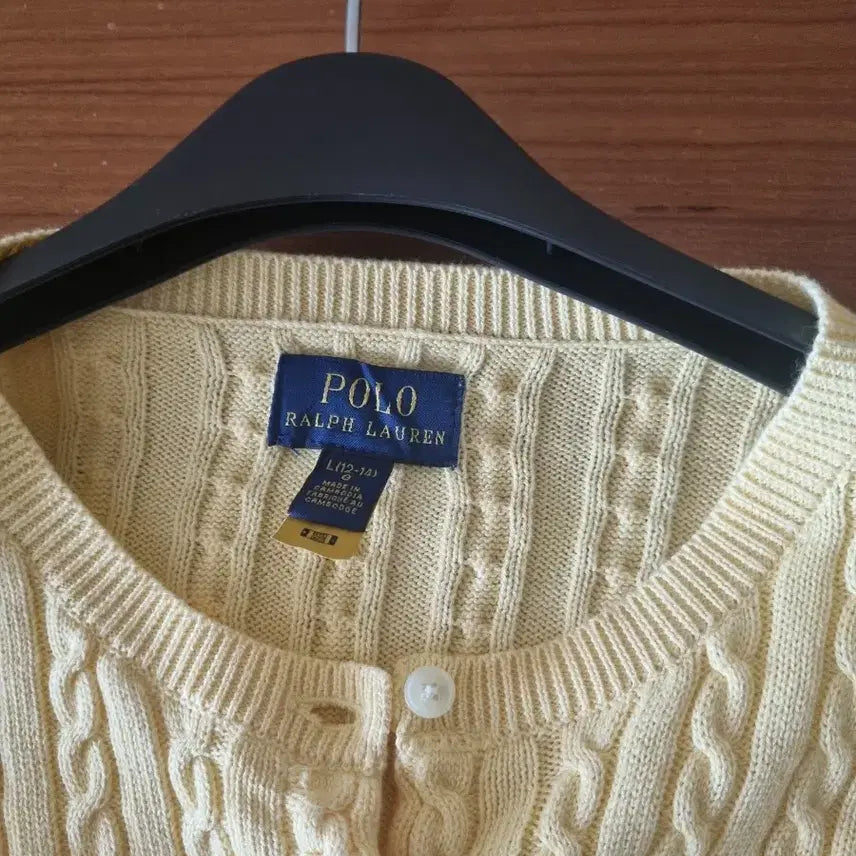 [BUNJANG] Polo Girls Cable Knit Cardigan L / 폴로 걸즈  가디건
